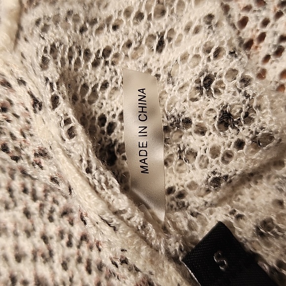 Nic+Zoe Longline Linen Blend Geometric Crochet Knit Waterfull Hem Cardigan S - Picture 10 of 11